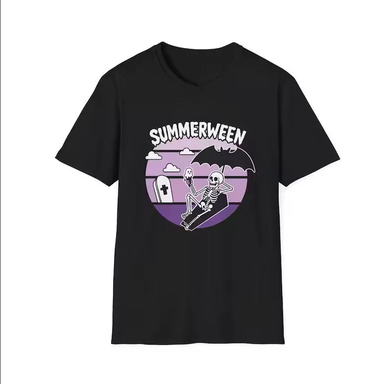 Funny Summerween Skeleton Halloween T SHIRT UNISEX S