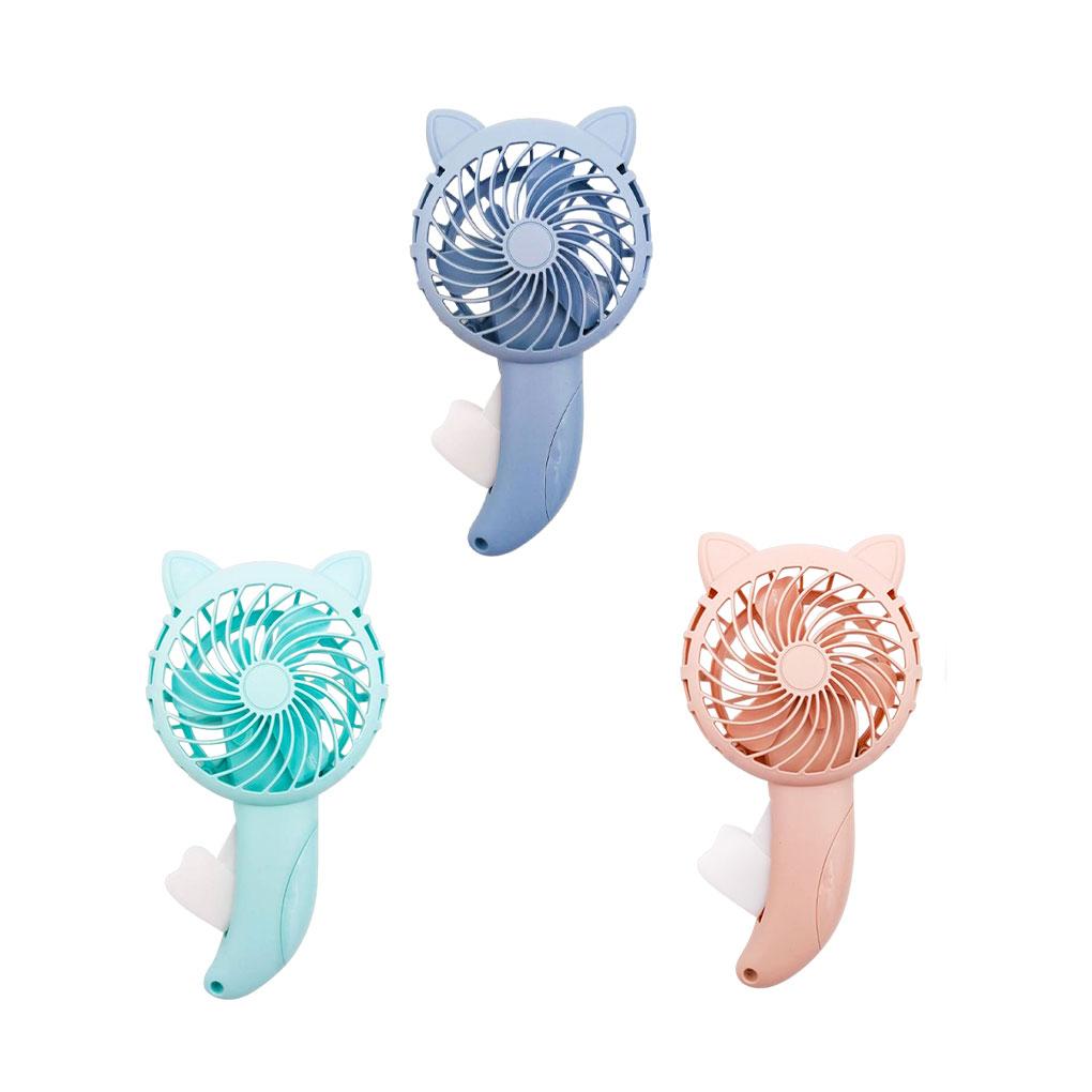 Hand Pressure Fan Without Battery Cooling Cartoon Summer Mini Fans Small Manual Household Children Kids 3 Colors