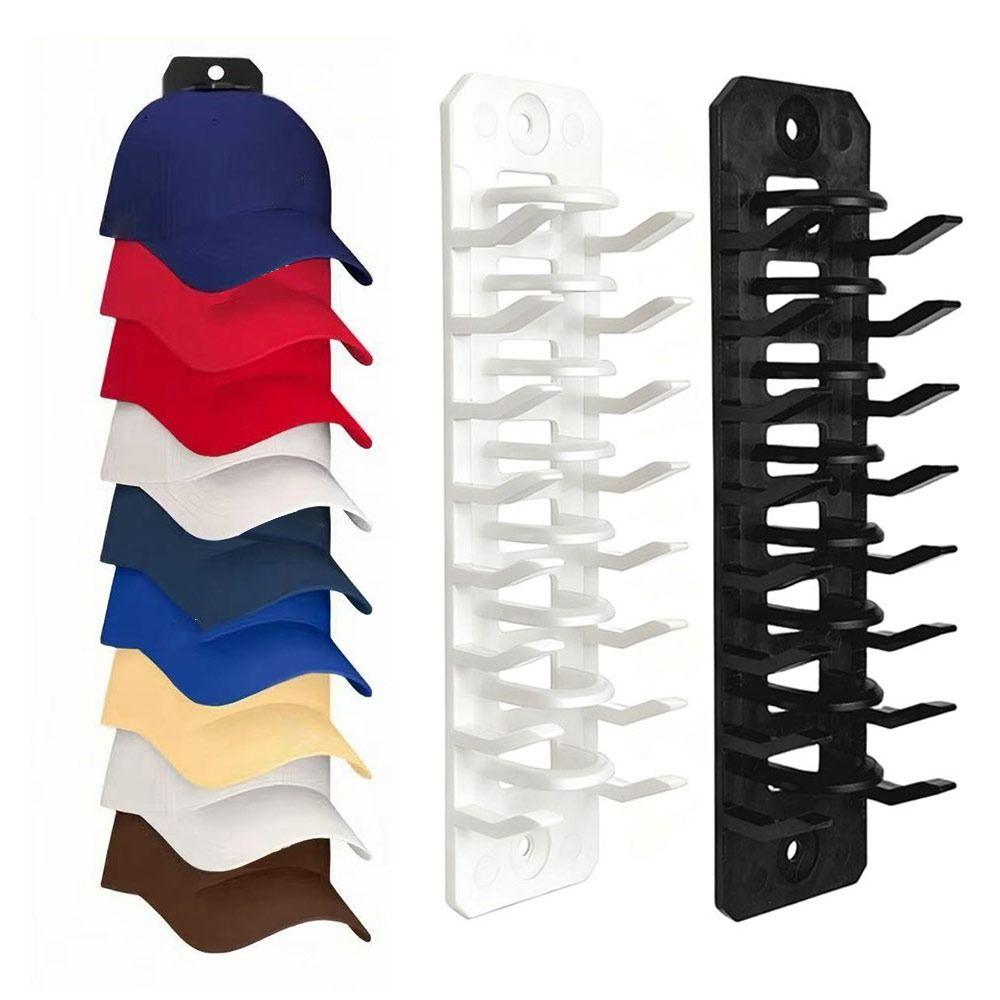Closet Cap Rack Hat Organizer for Baseball Caps Sundries Storage Plastic Adhesive Hat Hooks for Door Closet Space Saving