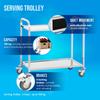 Stainless Steel 2-Shelf Catering Cart