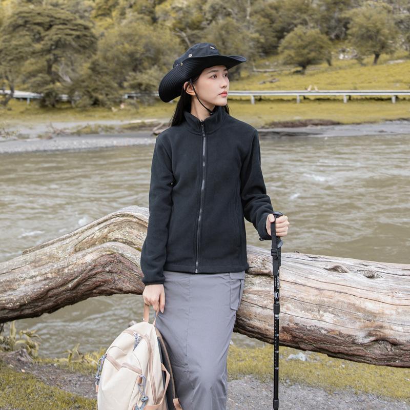 

Флисовая куртка, Женская толстая двусторонняя флисовая толстовка, Спортивная уличная флисовая куртка M чёрный