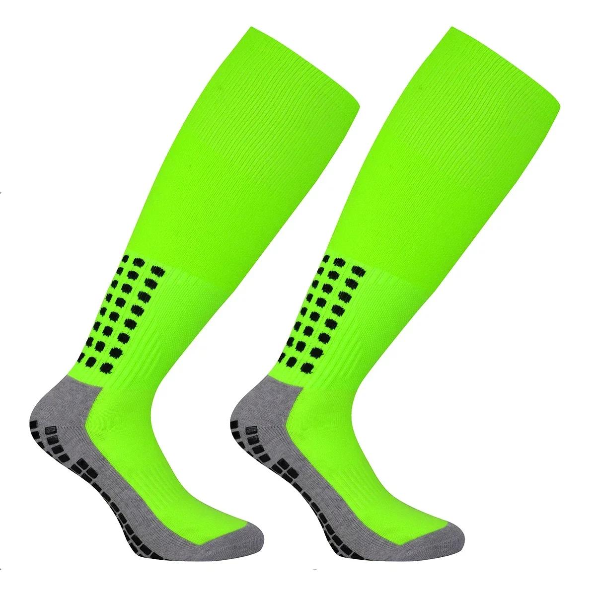 

Long Football Socks Men s Long Tube Professional Training Soccer Socks Thickened Silicone Non-Slip Towel Bottom Sports Socks 39-45 зелений