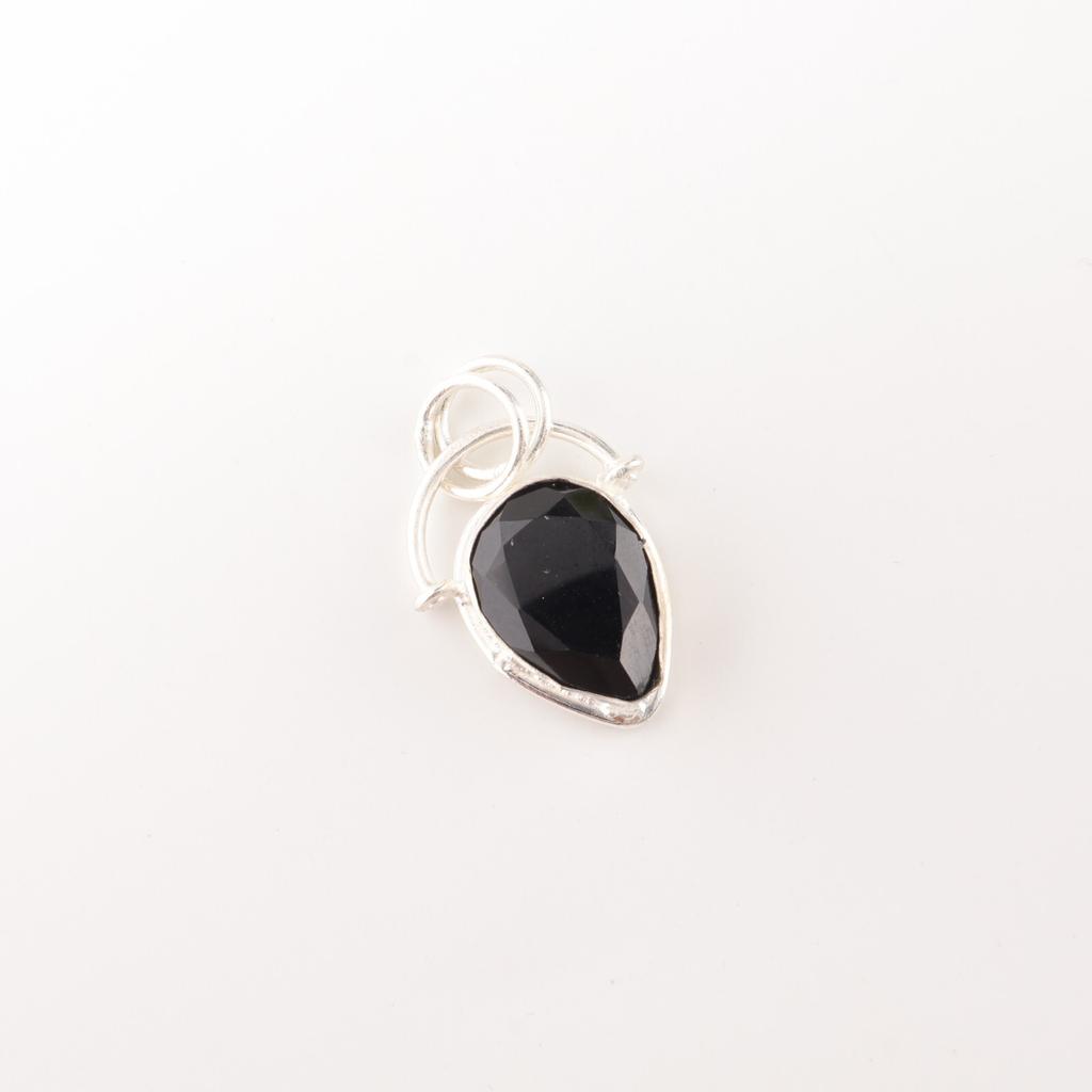 Black Onyx Gemstone 925 Sterling Silver Jewelry Boho Pendant Gift For Girlfriend PP-56-20