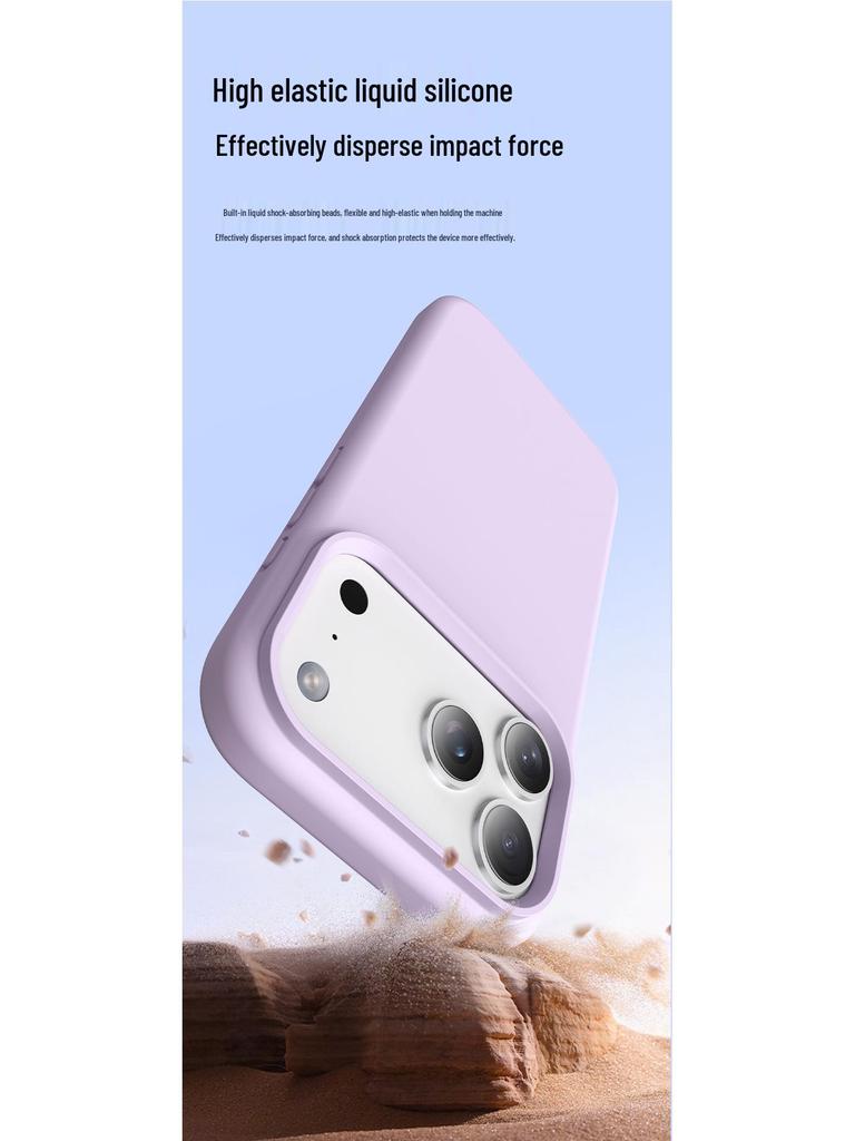 iPhone 17 Pro Max Liquid Silicone Case with Integrated Buttons, Drop-Proof Protection