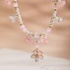 Retro Ethnic Style Necklace Chinese Style Beaded Flower Choker Natural Stone Prayer Necklaces Women Cheongsam Necklace Jewelry