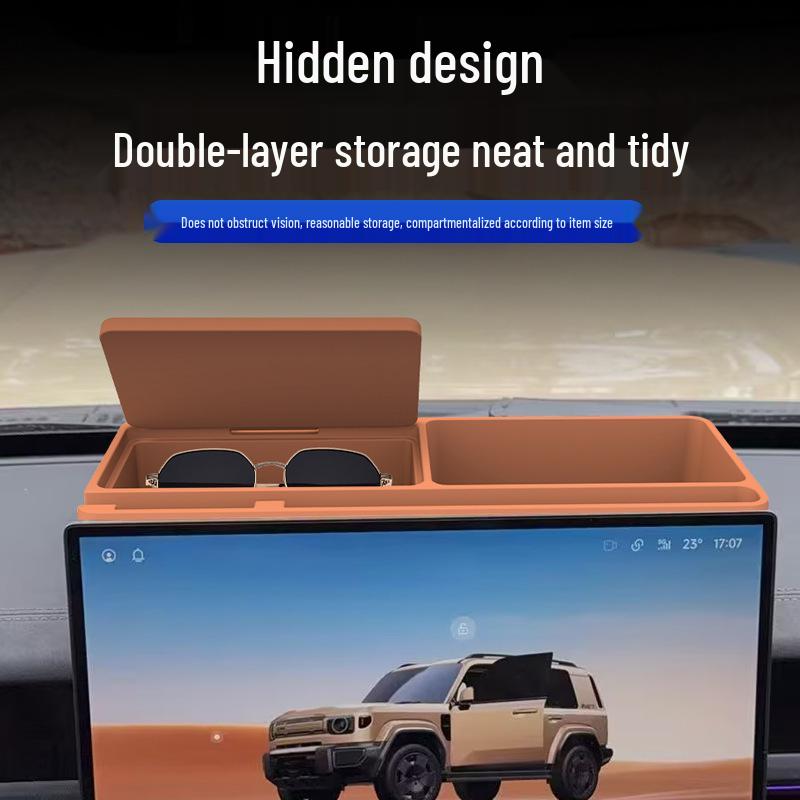 Compatible with 26 Chery iCAR V27 Models: Multifunctional Dashboard Rear Storage Organizer.