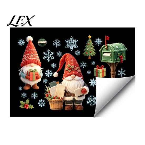 Indoor Window Art Christmas Gnome Cling, Waterproof Snowflake Glass Decal, Festive Stickers Faceless Dwarf Static Sticker for Holiday Decoration Cling