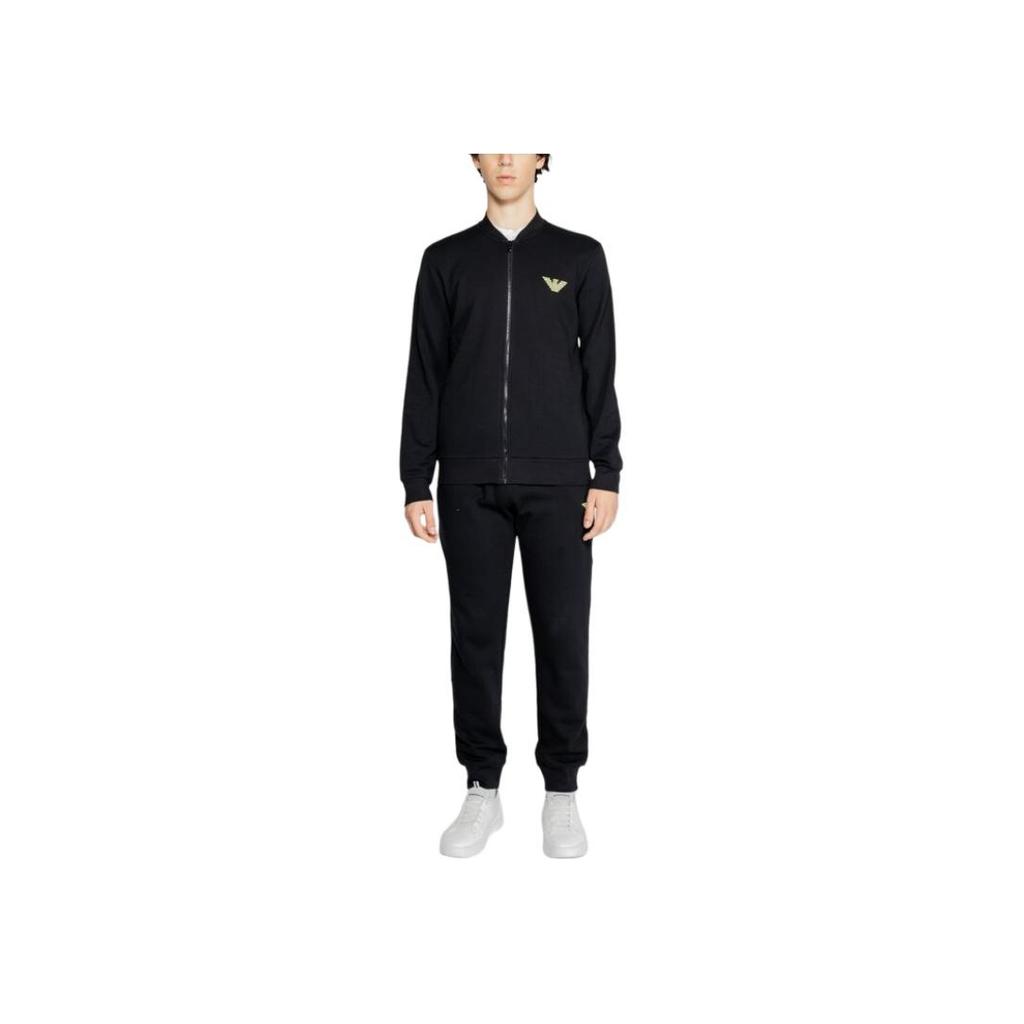 Emporio Armani FW24 Logo Letter Print Zip Casual Sports Suit Unisex suit Black 112115-4F571-00020