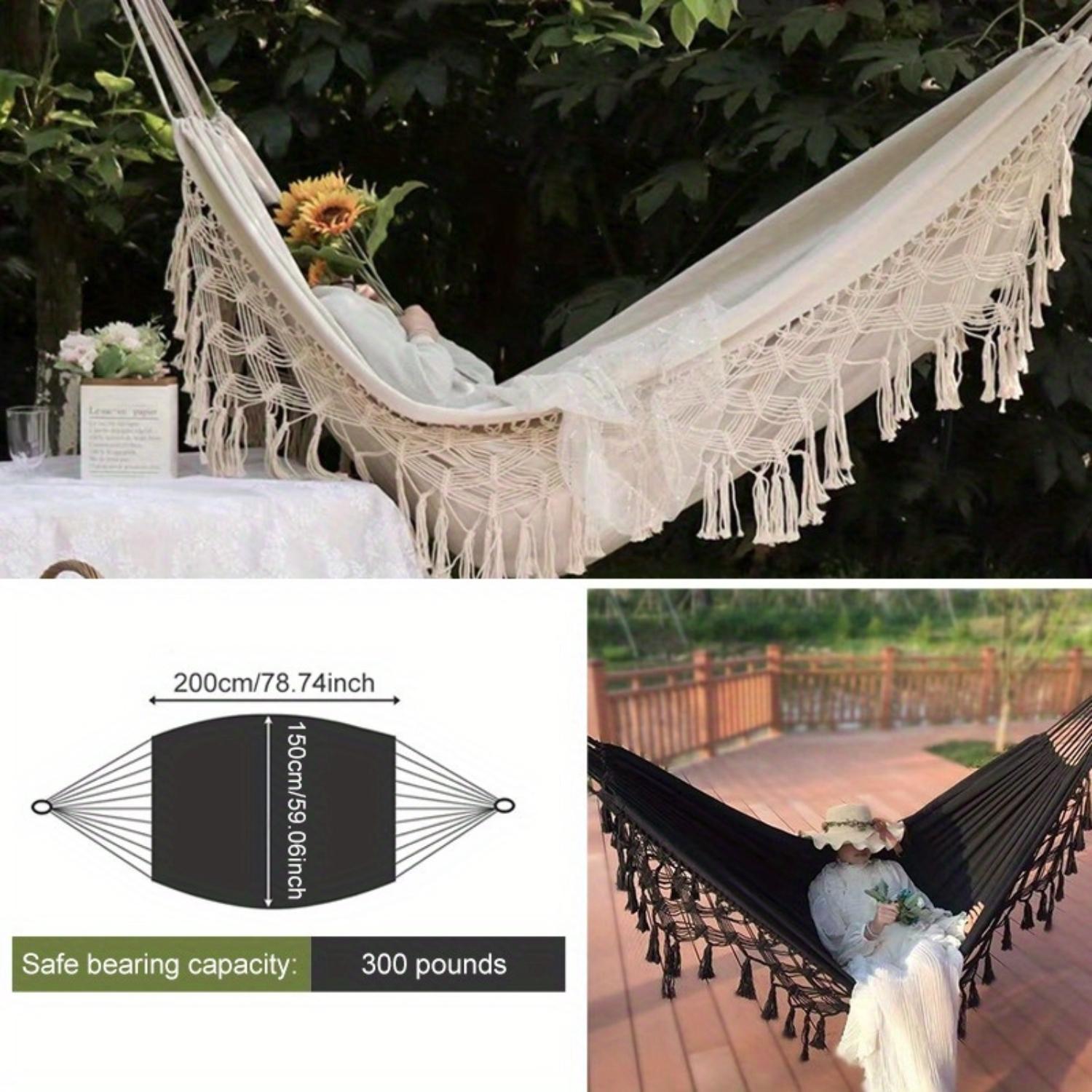 1pc Tassel Hammock - Leisure Canvas Indoor Hammock Chair, for Outdoor Camping & Travel D printer accessories Hammock stand only bianco