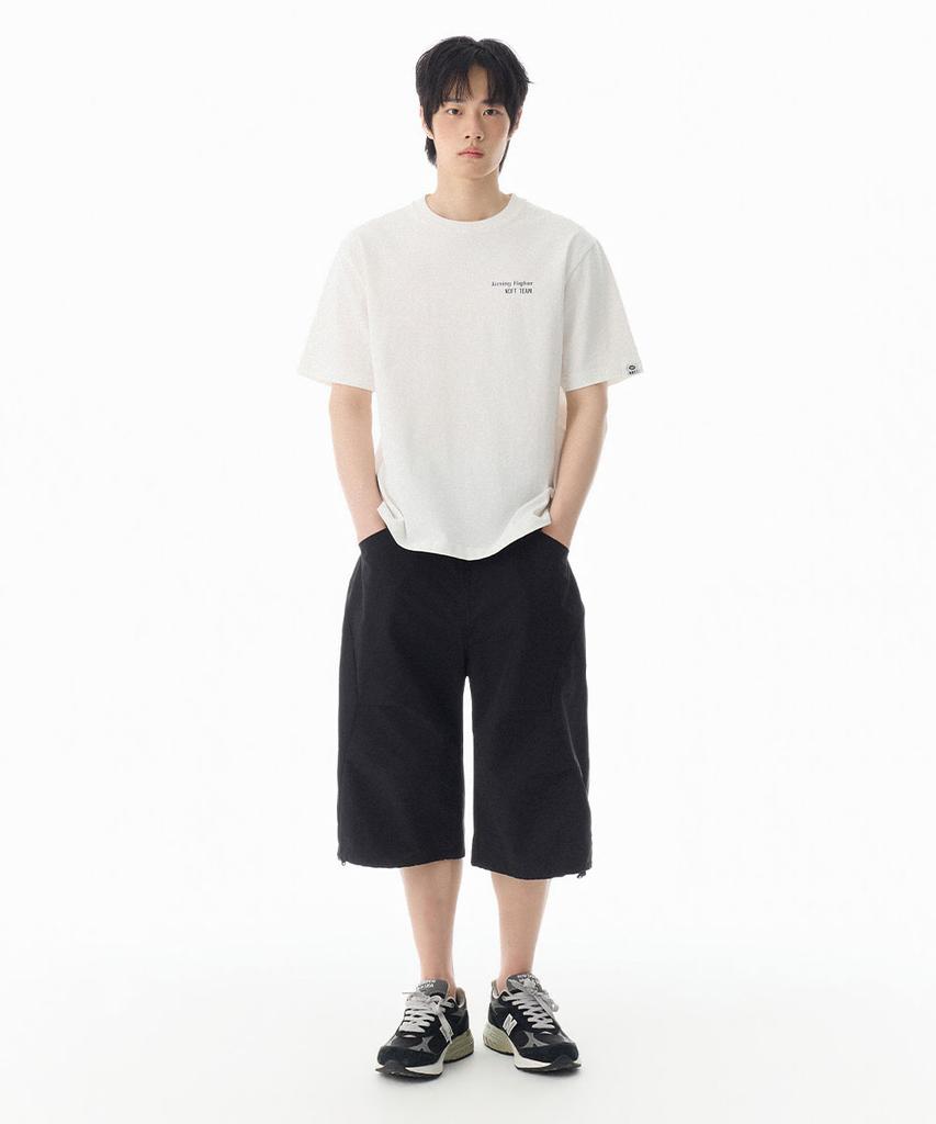 NOT ONLY FOR TODAY Curved Line Bermuda Shorts [Black]