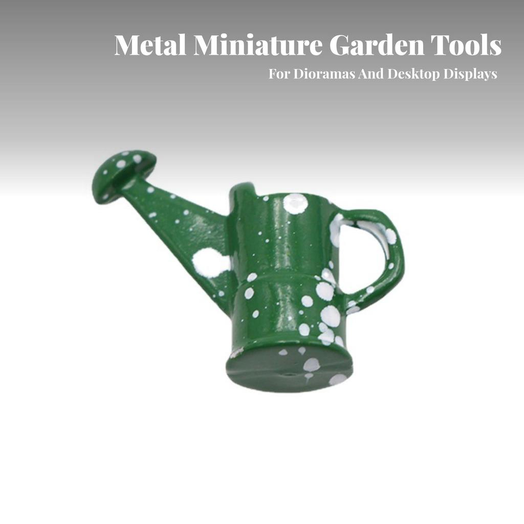 3 Pieces Miniature Gardening Set with Trowel and Shears Detailed Small Metal Dollhouse Garden Tools