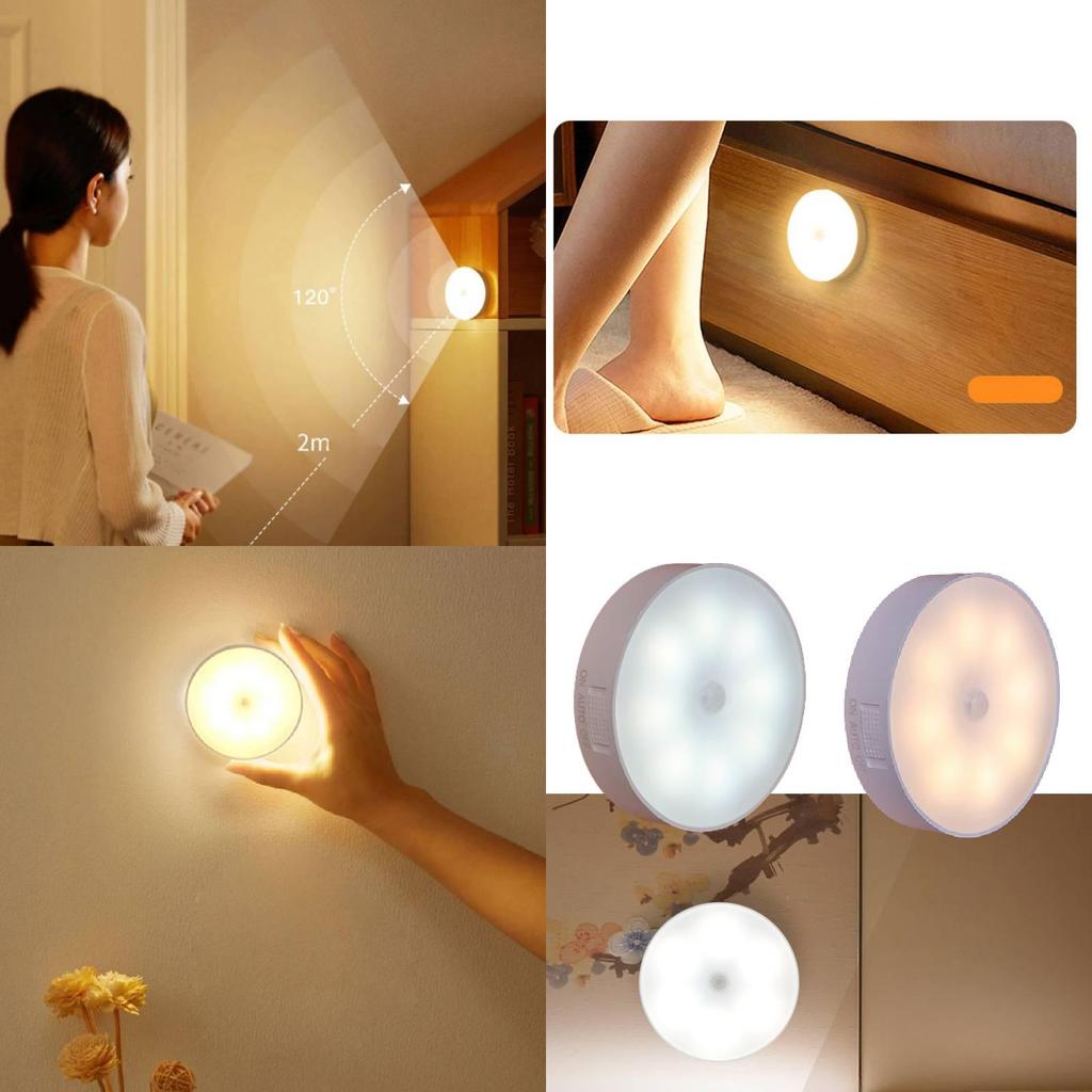 Rechargeable Motion Led Sensor Night Light Closet Stair Induction Lamp Tool