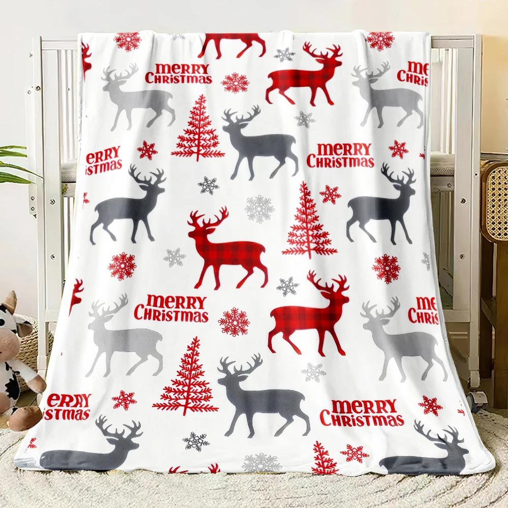 Festive Christmas  Flannel Thin Blankets Cozy Patterns for A Merry Holiday Flannel Blanket New Year Home Decoration Gift