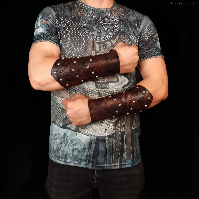 Medieval Arm Bracers for Adult Antique Arm Guards Cosplay Party Costume Carnivals Arm Gauntlets Photography Armwear
