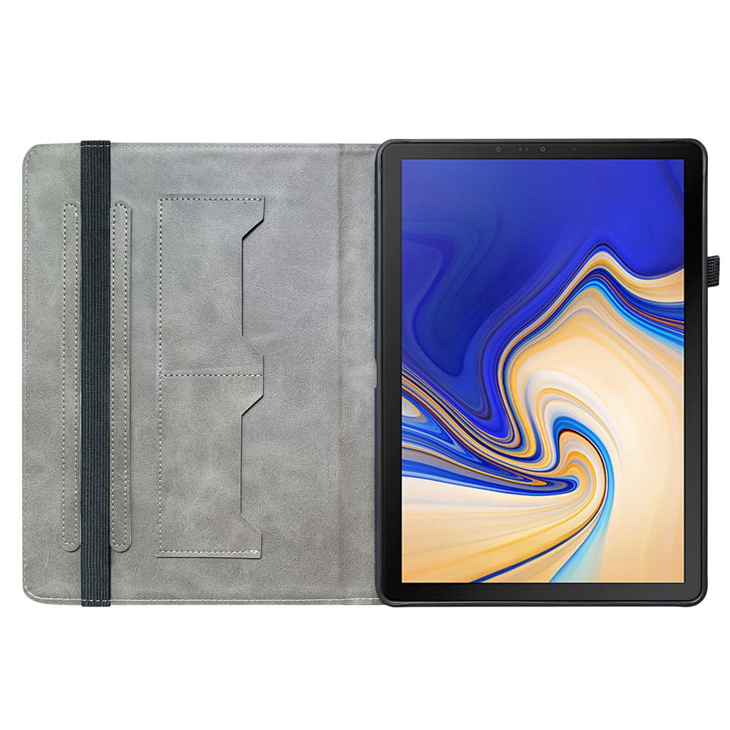 PU Leather Tablet Case for Samsung Galaxy Tab S4 10.5-11 Styles! Durable, with 2 Stand Slots, Pencil Holder & Card Slots, Flexible TPU Back Cover