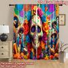 2D flat printing 2pcs Curtain Dia De Muertos Skull Floral Mariachi Digital Printed Polyester Drapes Festive Curtains for Room