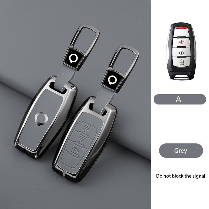 Zinc Alloy Genuine Leather Auto Smart Key Fob Cover Case Fit For Great Wall Cannon Series Power H6 Series Cannon Series P Series M4 Hover Series
