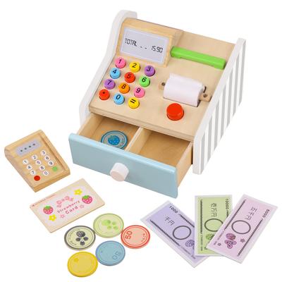 Holz Kasse Spielzeug Kinderladen Einkaufen Rollenspiele Kinder Simulation Pädagogisches Cosplay Spielzeug
