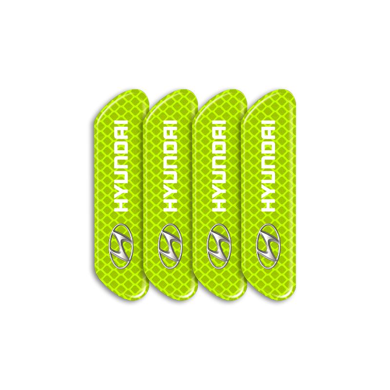 4pcs Car Door Sticker Reflective Safety Warning Mark Decoration Decals For Hyundai NLINE I30 I20 I10 Venue Tucson Ioniq IX35 I40