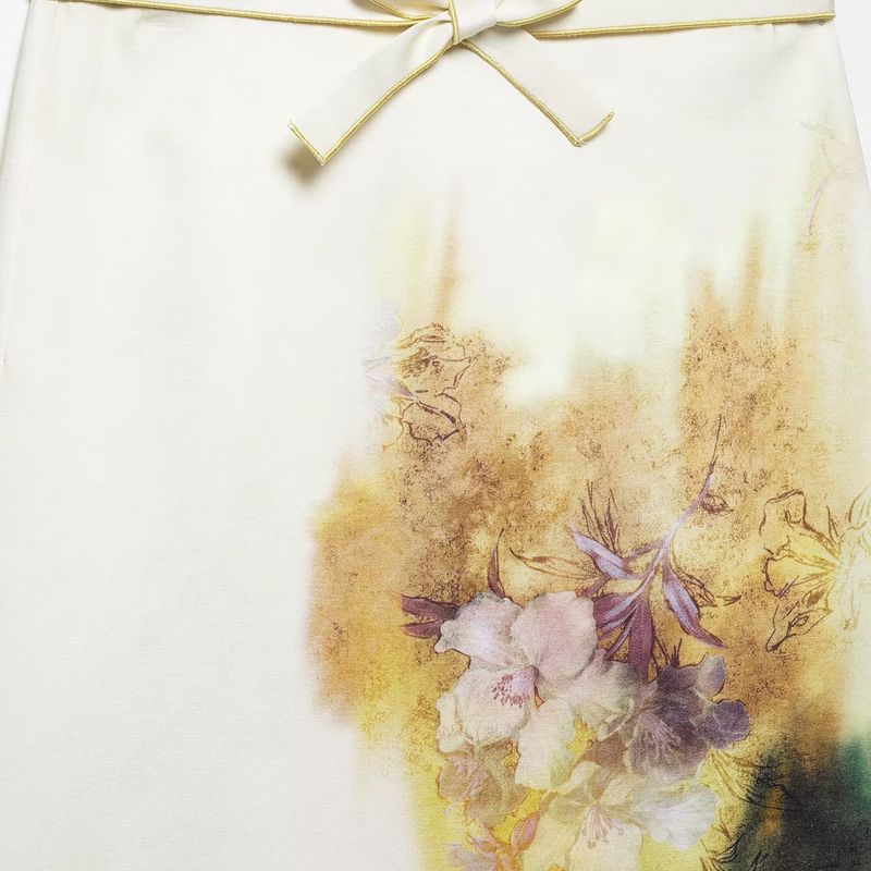 Kaslead New Arrival Women's Clothing Fashion Style Fashion All-Match Blend Print Midi Dress 2903103