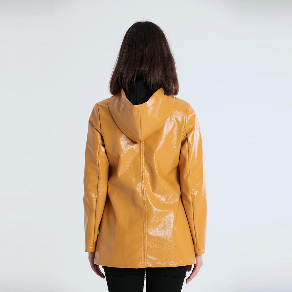 agnese hooded leather jacket
