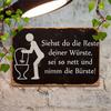 D Flat Pc Funny German Bathroom Sign Vintage Toilet Decor Plaque with Flush Graphic RustProof Metal Wall Art for Man C
