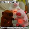 30cm Doll with Sound and Light Kids Animals Plush Toys Baby Breathing Capybara Sleeping Appease Companion Snoring Christmas Gift