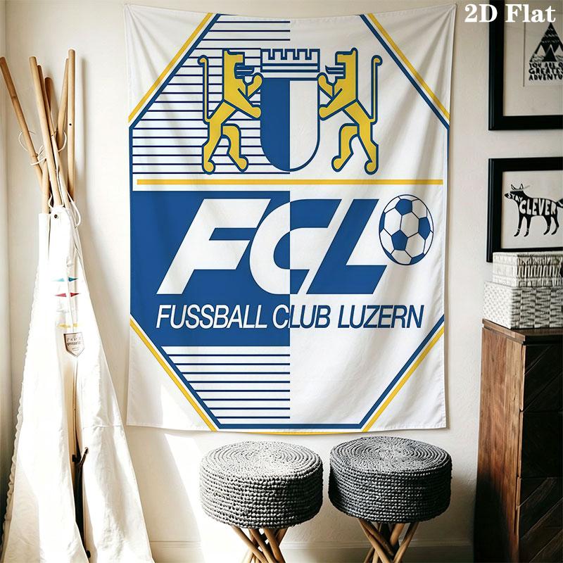 FC Luzern logo Wall Hanging Printed Fabric Blanket Decorative Tapestries for Bedroom Living Room Home Decor