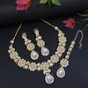 Gold Plated Traditional Kundan Stone Choker Necklace With Earrings & Maang Tikka Jewellery Set for Women
