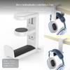 Headphone Hanger Clamp, Multifunctional Desk Organizer, NoDrill Cup & Controller Holder White 2