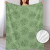 1pc Ultra-Soft Flannel Blanket - Elegant Monstra Leaf Pattern, All-Season Luxury Bedspread/Throw for Living Room, Sofa, or Bed - Machine Washable Gree