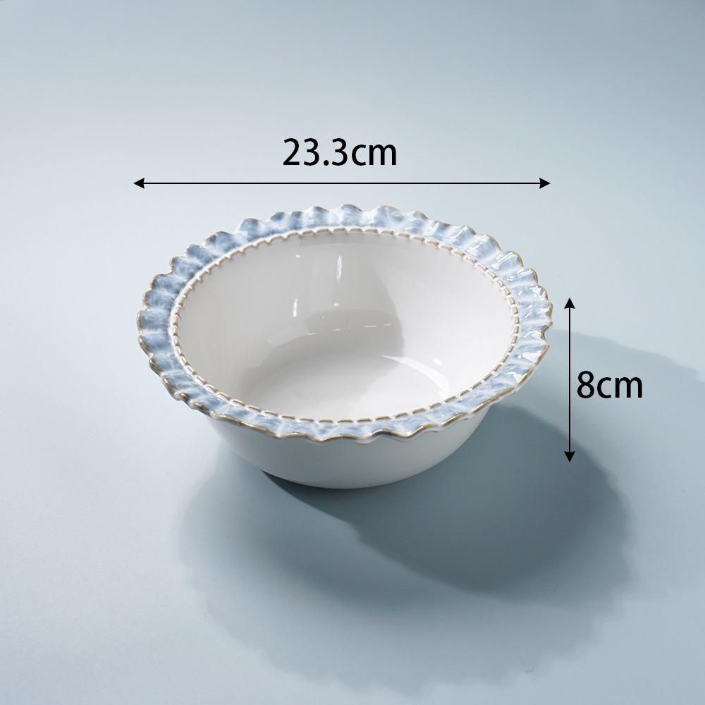 Fühl! Blaues Spitzen-Geschirrset: Steak, Frühstück, Westlich, Dessert, Obstteller