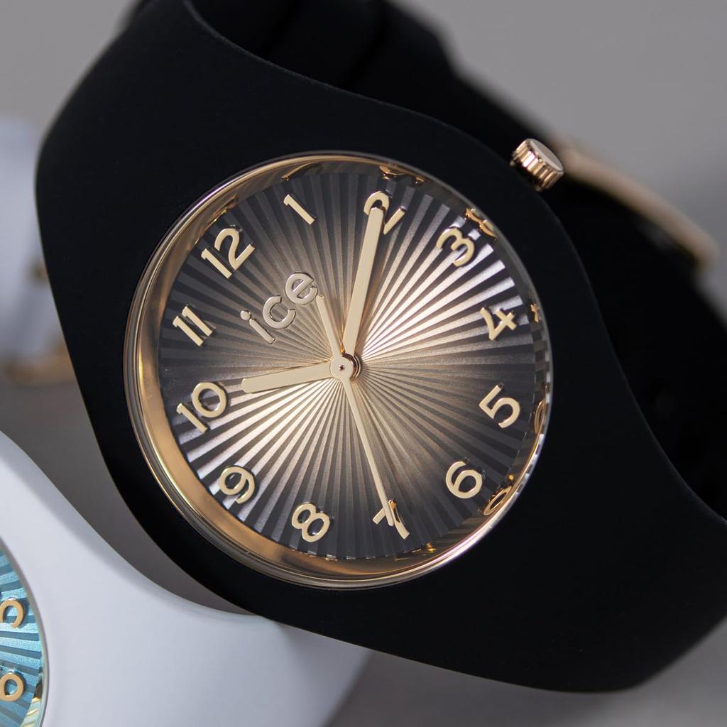 Watch Watch Black Gold Shade 3 Hands 37mm 025258 Authorized Dealer Silicone Waterproof [Ice-watch] Ice-watch Women's [ICE champagne]