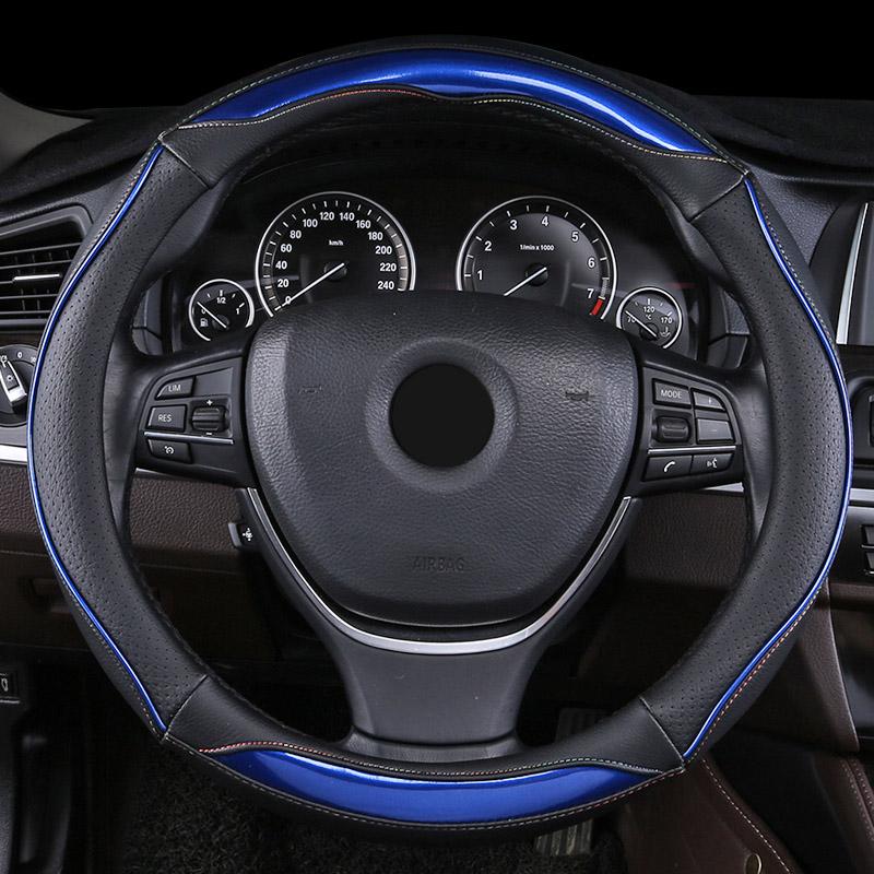 DERMAY Personality Car Steering Wheel Cover Leather With Edge for BMW F20 F21 1 Series Cute High Quality Auto