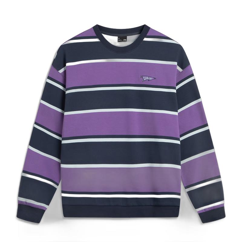 Li-Ning Unisex Fleece Lined Embroidered Round Neck Sport Sweatshirt AWDVD31 3XL