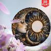 Vintage Sun and Moon Metal Wall Art Aluminum Round Sign Home Decor