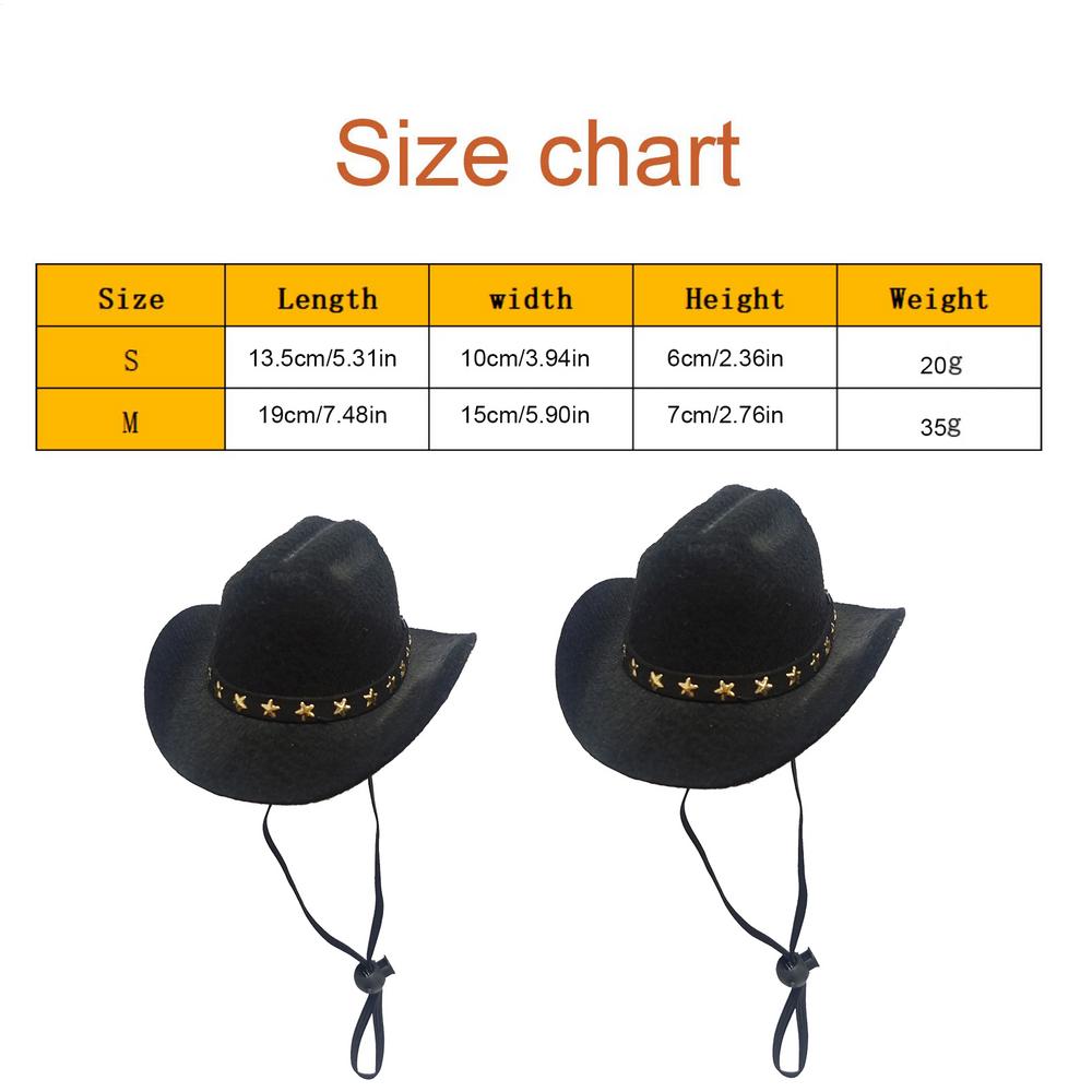 

Adjustable Funny Pet Hat Breathable Pet Cowboy Hat Puppy Halloween Costumes Pet Party Decoration Pet Accessories for Small Dog S чорний