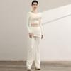 Yoga Set: Long Sleeve Sports Top with Built-in Bra, Slimming Fit, Beautiful Back Mesh for Pilates Training