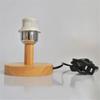 Circular Solid Wooden Base Holder with Cord on off switch for Table Lamp,Plug in E27 Lamp Bedside Lamp Holder for Home Lighting