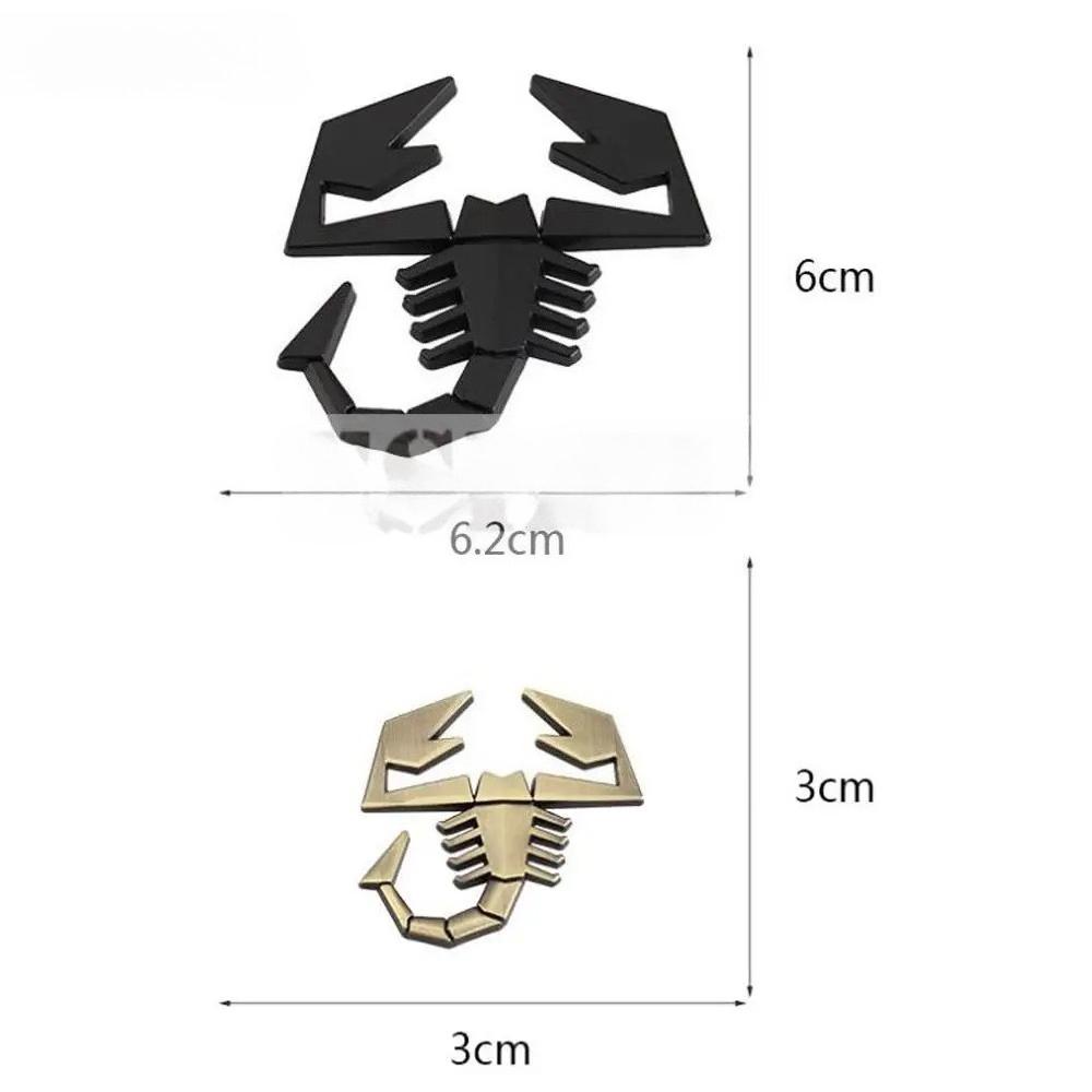 1Pc Car Styling 3D Scorpion Metal Chrome Zinc Alloy Adhesive Emblem Badge Sticker Decal for Abarth 500 600 124 125 595 Egea