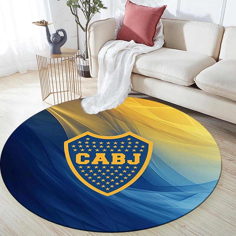 Club Atletico Boca Juniors Round Area Rug,Carpet Rug for Living Room Bedroom Sofa Playroom Decor,Non-slip Floor Mat