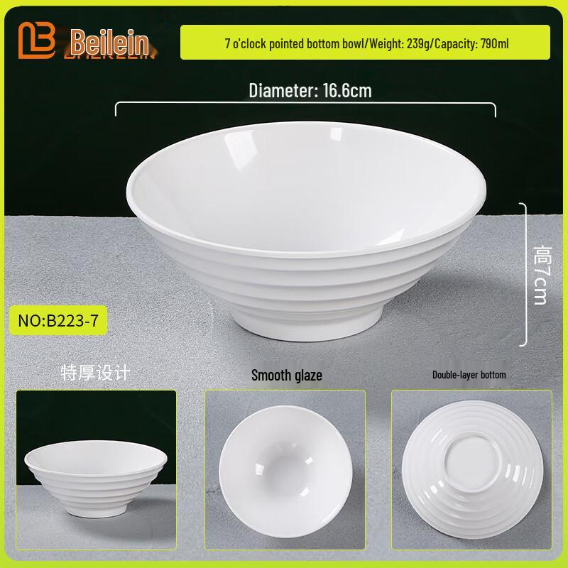 White Melamine Ramen & Soup Bowls