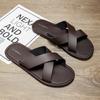 Summertime Mens Slide Shoes British Outside Flat Flip-Flops Leisure Slide Shoes Indoor Home Mens Breathable Sandal Shoes Anti-Skid Sandal Shoes 46