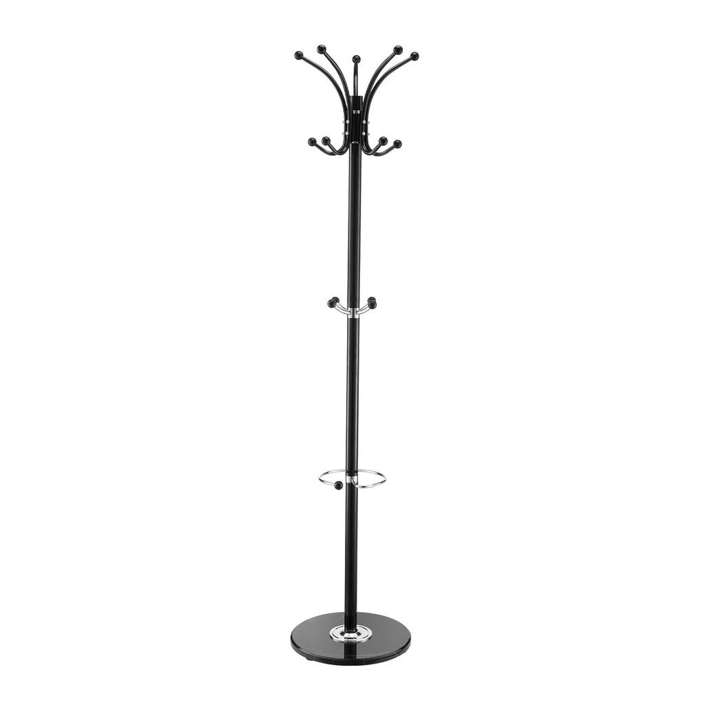 VEVOR Freestanding Coat Rack, Metal Coats Rack Stand with Umbrella Holder, Stable Marble Base & 14 Hooks, Hall Coat Tree for Entryway, Bedroom