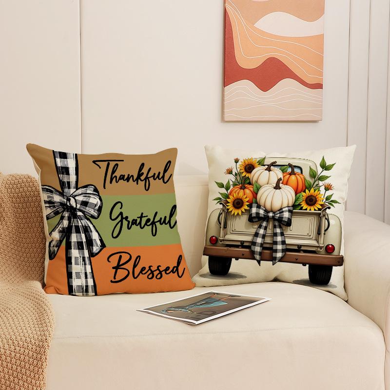 Autumn Pumpkin Print Pillow Cover New Living Room Seat Cushion Harvest Decorative Sofa Cushion