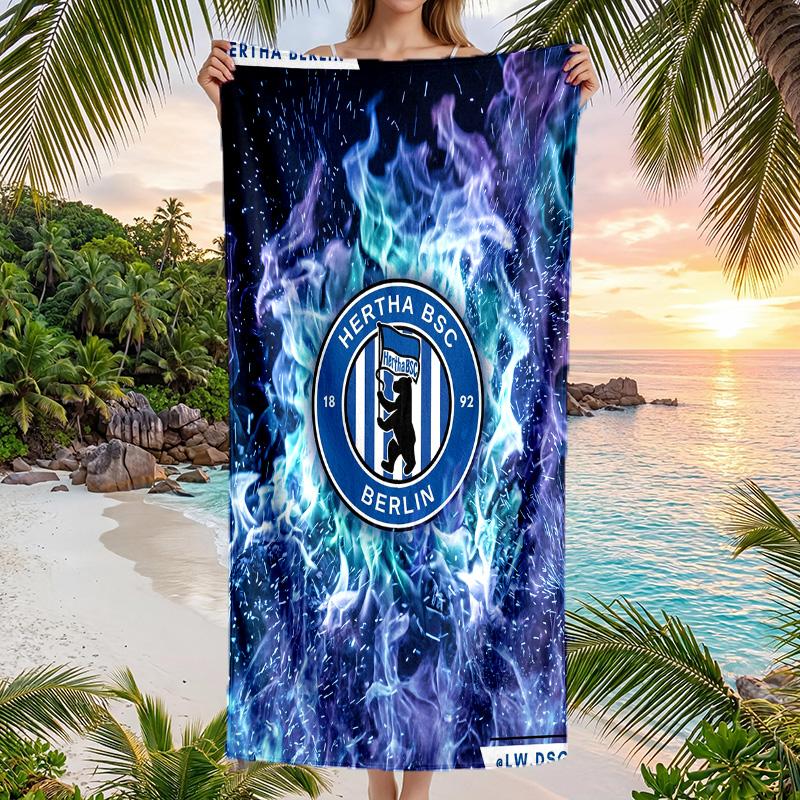 Hertha Bsc FC Print Quick Dry Beach Towel Microfiber Absorbent Portable Travel Swimming Towel