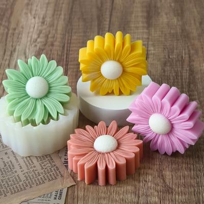 DIY Large Sunflower Daisy Mold Aromatherapy Candle Flower Drip Glue Resin Silicone Mold Exquisite Shape and Unique Design
