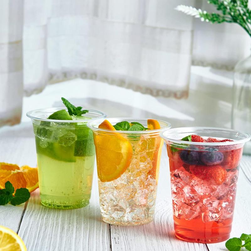 

10-Pack Disposable Clear Plastic Coffee Cups with Lids - Food-Grade Leak-Resistant for Hot/Cold Drinks Home Office Parties United States