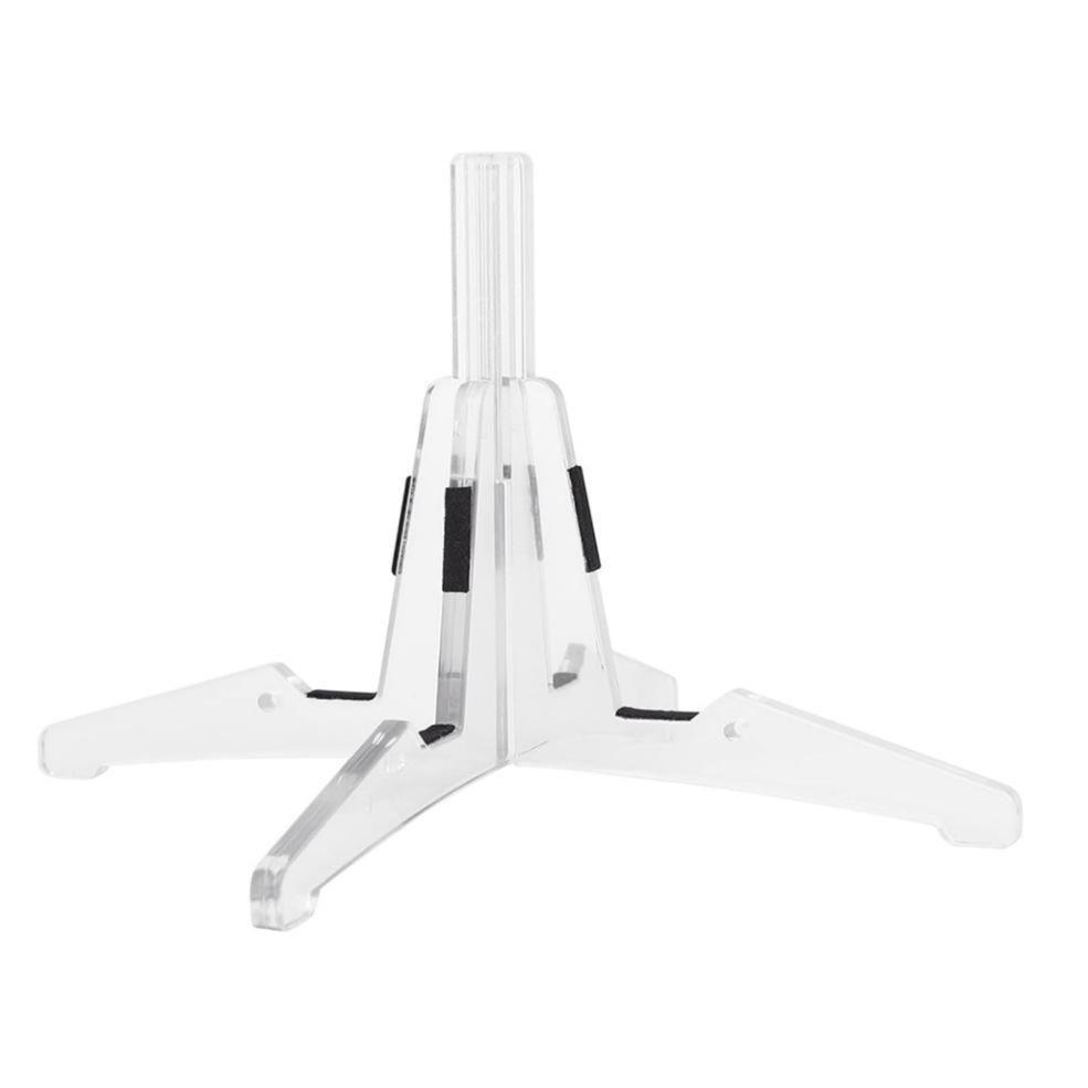 B-flat Clarinet Portable Transparent Plastic Stand Holder Black Model + Black Pad (New Version)