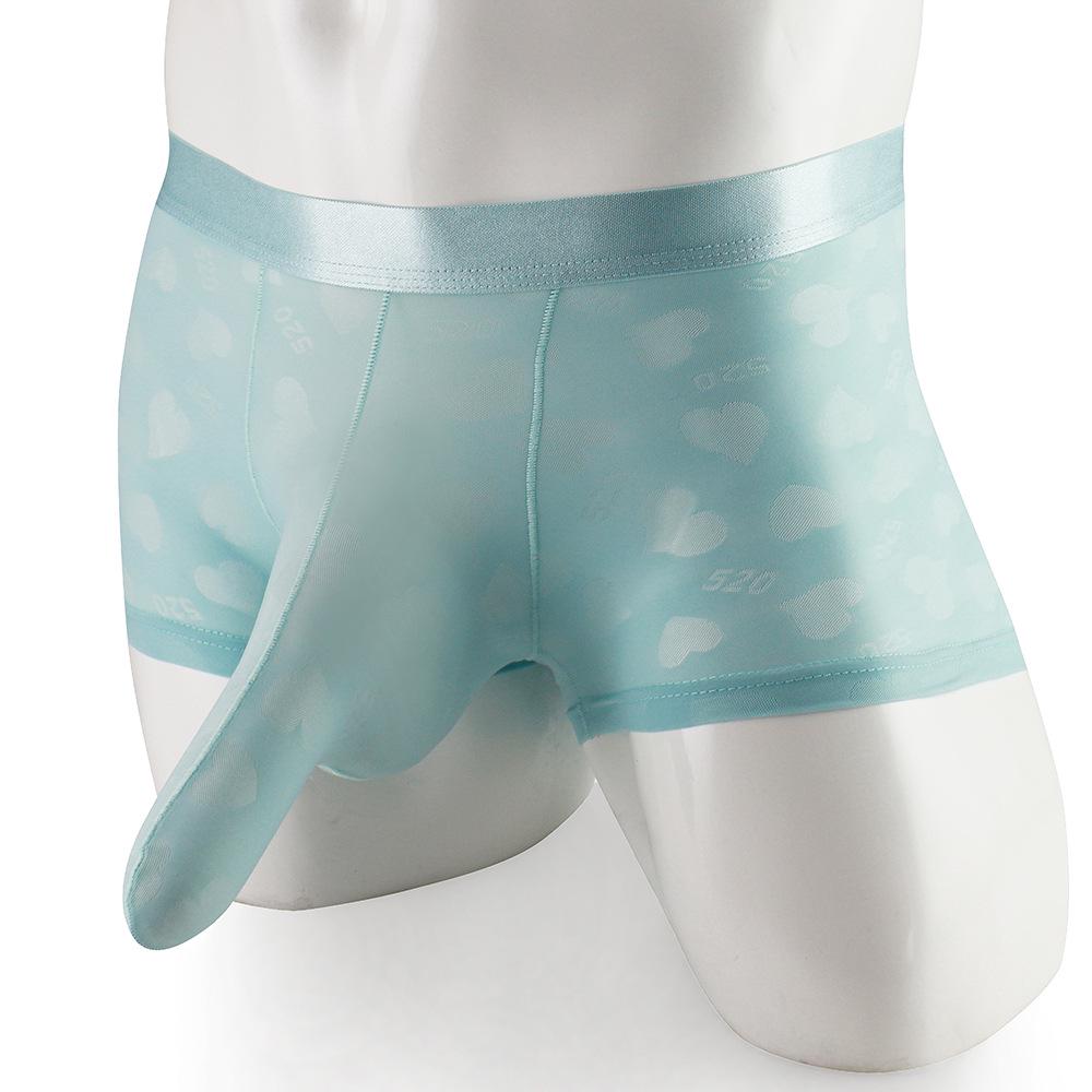 Men's Exotic Heart-Shaped Jacquard Thin Elephant Trunk Underwear Set
